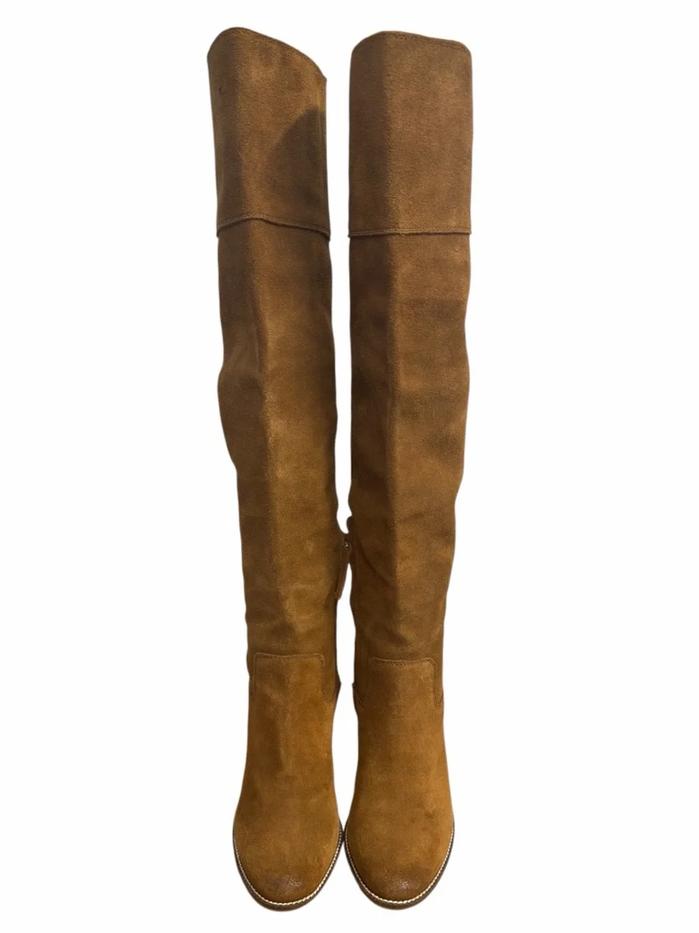 Steve Madden Palisade Brown Suede Over Knee Block Heel Boots Women’s Size 9.5